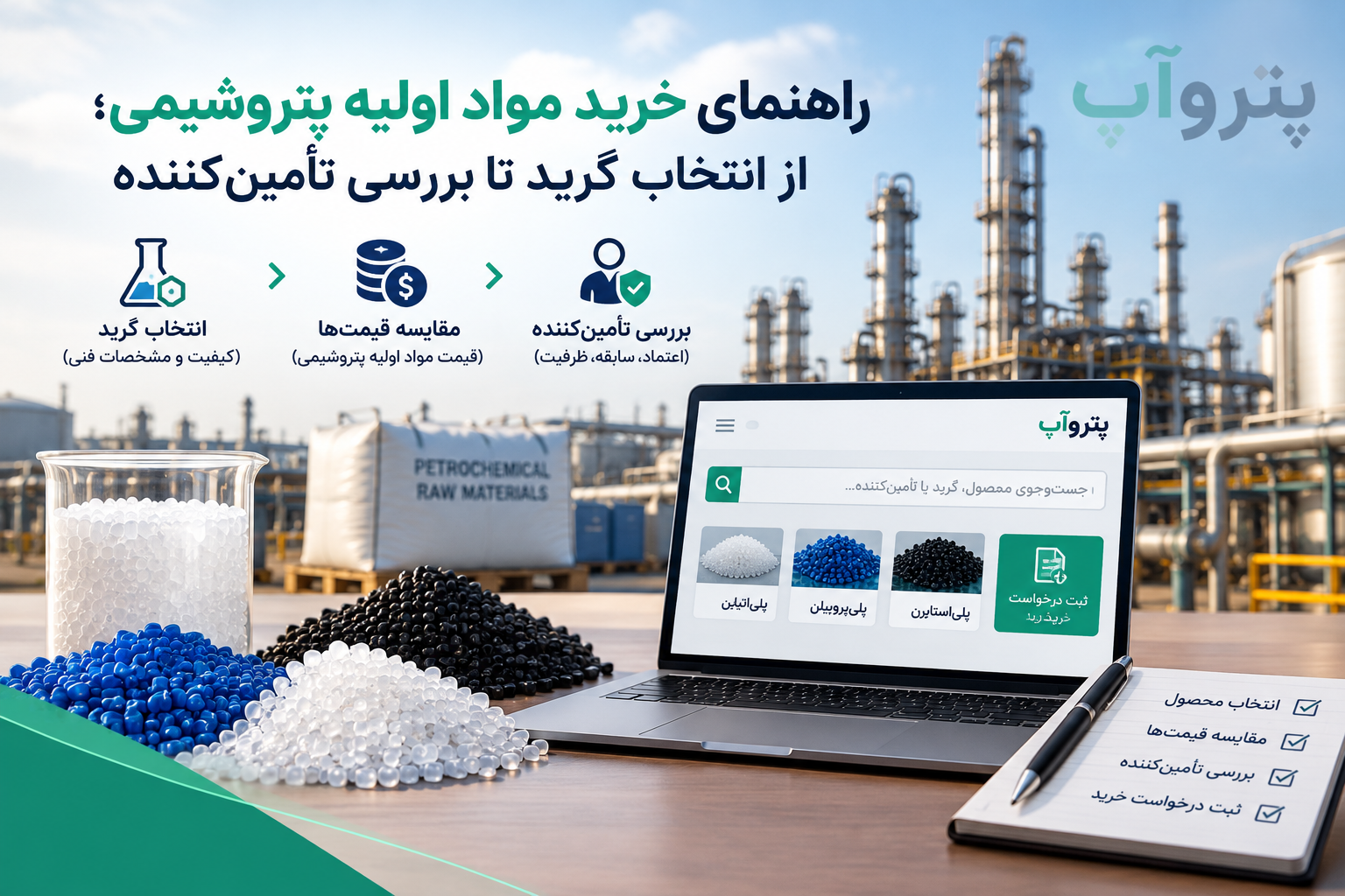 راهنمای خرید مواد اولیه پتروشیمی؛ از انتخاب گرید تا بررسی تأمین‌کننده